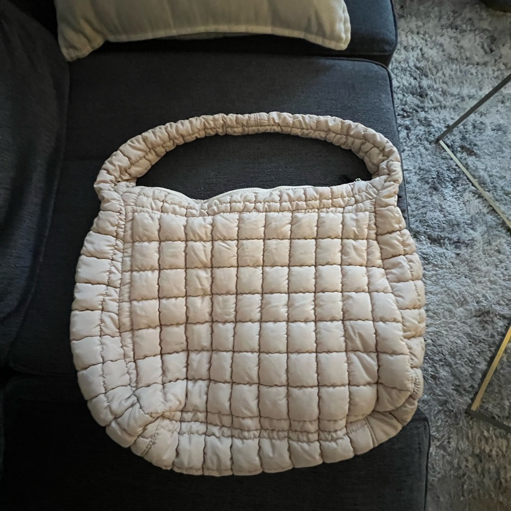 FP Movement Quilted Beige Tote Bag